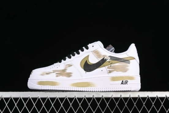 Nike Air Force 1 '07 Low Casual Sneakers with Anime-Inspired Hand-Painted Design and Triple Swoosh Shadow - CW2288-111