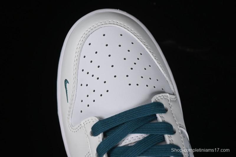 Nike SB Dunk Low Stussy Collaboration - White Grey Green Print Anniversary High-End Custom Low-Top Casual Skate Shoes - XX2025-808