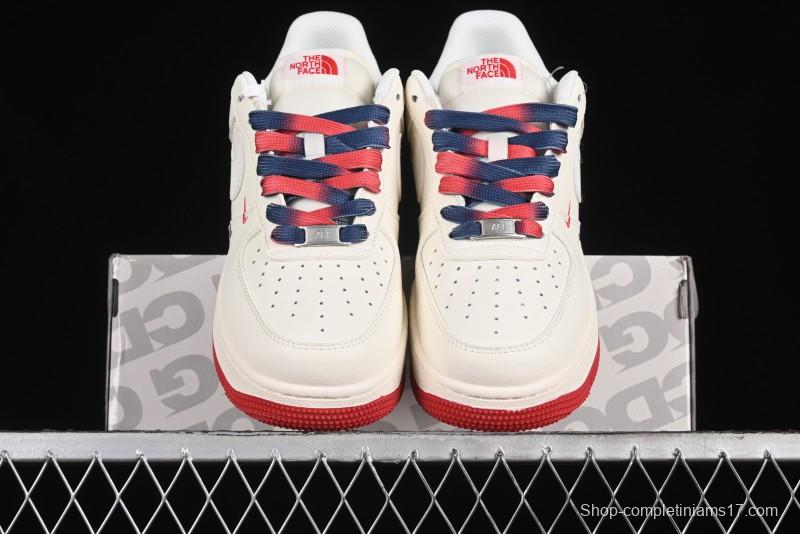 Nike Air Force 1 '07 Low The North Face Collaboration - White Red Blue Color Block Low-Top Casual Sneakers - XZ6188-010