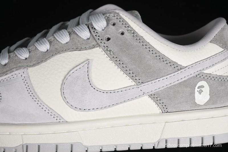 Nike SB Dunk Low BAPE Collaboration - Grey Pig 8th Anniversary Custom Low-Top Casual Skate Shoes - CH6336-226