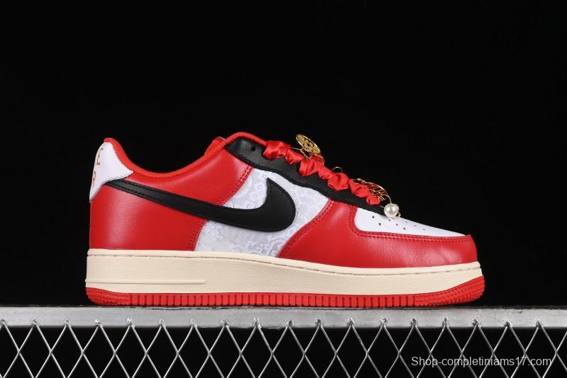 Nike Air Force 1 '07 Low Custom Wedding Sneakers with Chinese Style Elements - FN7439-133