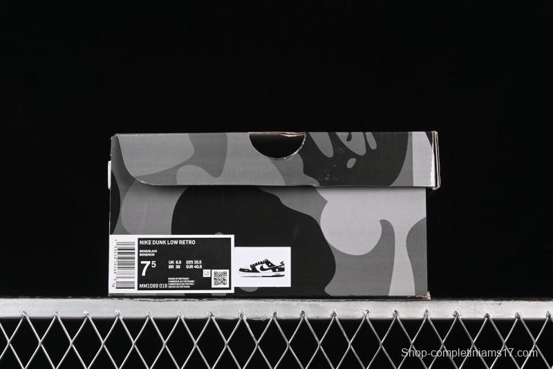 Nike SB Dunk Low Stussy Collaboration - Black White Marking Line Anniversary High-End Custom Low-Top Casual Sneakers - BB9898-008