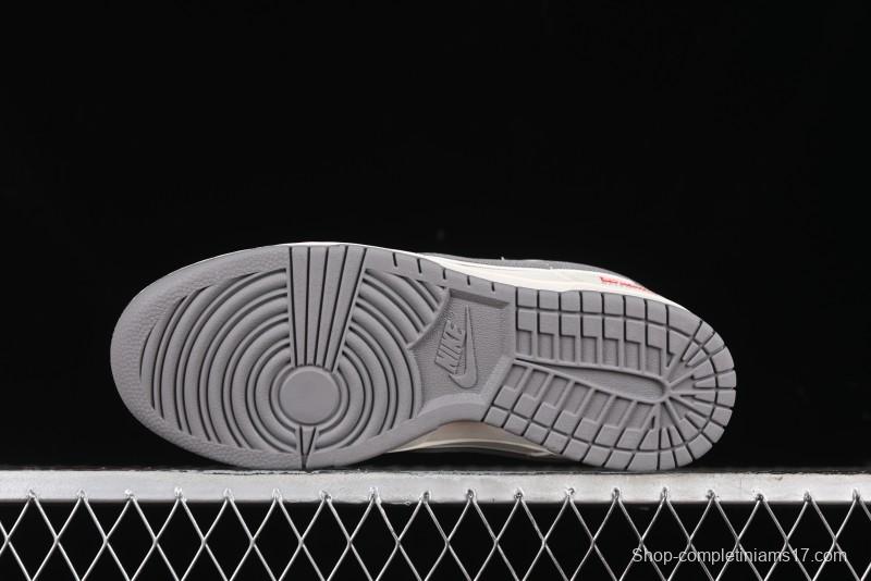 Nike SB Dunk Low Supreme Collaboration - Beige Canvas Swoosh Anniversary High-End Custom Low-Top Casual Sneakers - XX2025-108