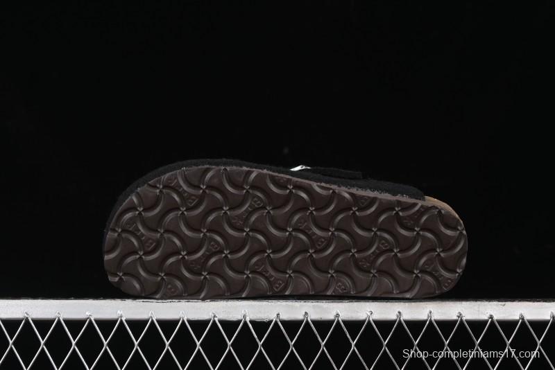 Birkenstock Half Open Toe Sandals with Smokeless Coal Wool Upper - G.D4