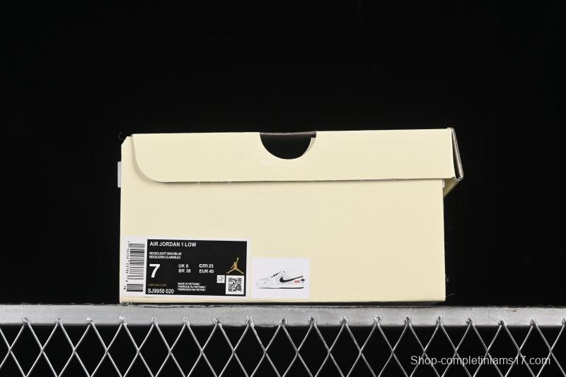 Nike Air Jordan 1 Low Supreme Collaboration - Deep Blue Two-Tone Sole Retro Basketball Shoes - SJ9950-020