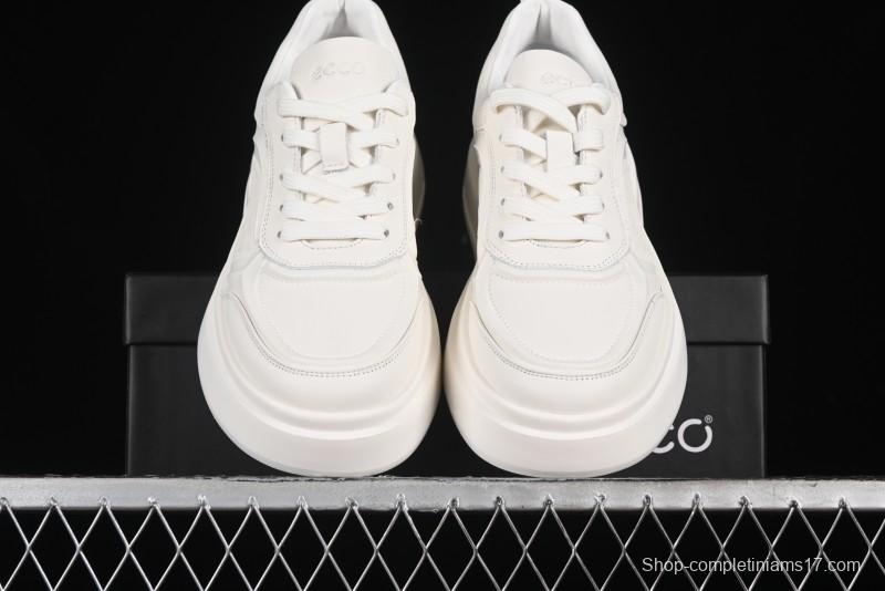 ECCO Street ACE Series Autumn New Retro Fashion Casual Leather Platform Sneakers - 63336101002