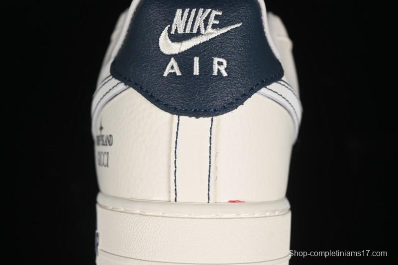 Nike Air Force 1 '07 Low Gucci Stone Island Collaboration - Off White Graphite Low-Top Casual Sneakers - KK1988-013