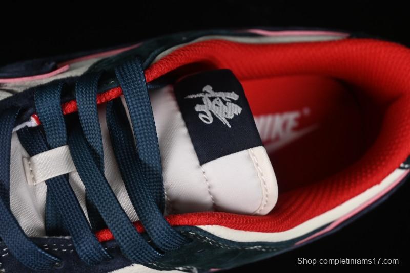 Nike SB Dunk Low Wukong Series - Beige with Navy Swoosh Anniversary Customized Low-Top Casual Skate Shoes - DJ2024-035