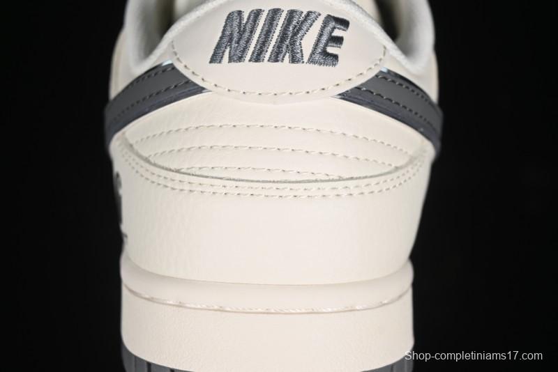 Nike SB Dunk Low Carhartt Collaboration - Off White Grey Swoosh Anniversary Custom Low-Top Casual Skate Shoes - SJ1089-006