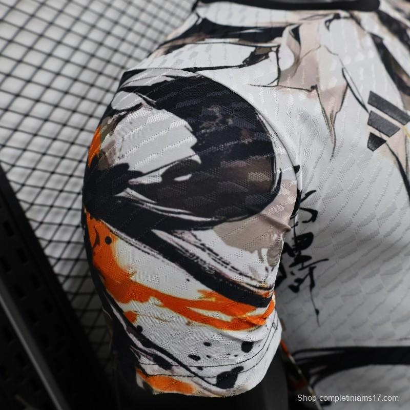 Player Version 2025 Japan White with Abstract Ink Splash Jersey