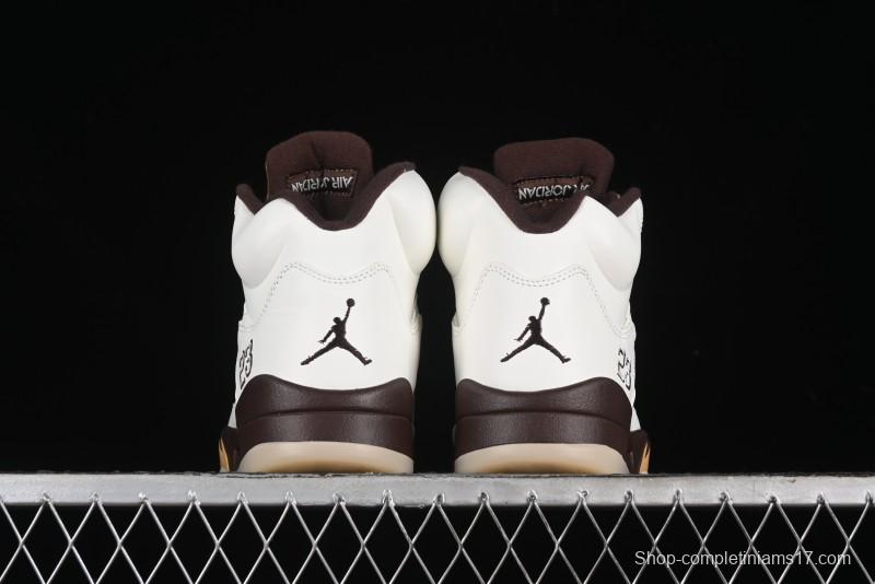 Nike Air Jordan 5 Retro Basketball Shoes in White/Tan - DD9336-200