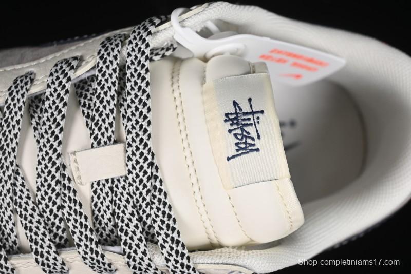 Nike SB Dunk Low Stussy Anniversary High-End Custom Sneakers with Blue Swoosh - SJ1089-003