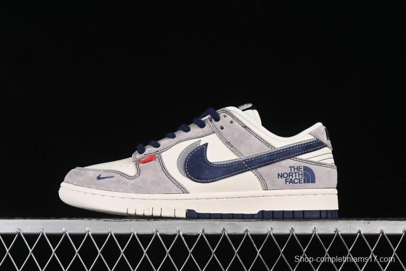 Nike SB Dunk Low The North Face Collaboration - Grey Pig Eight Blue Hook Anniversary High-End Custom Low-Top Casual Skate Shoes - SJ1089-010