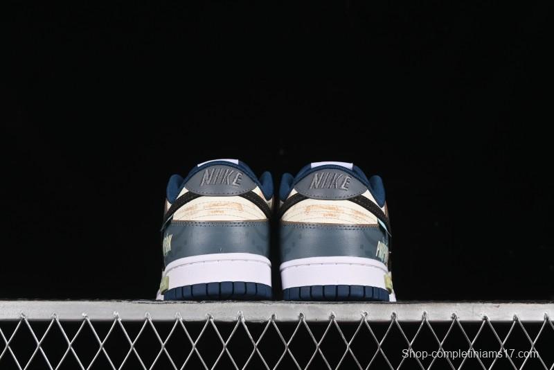 Nike Dunk Low Panda Prank Nautical Era Exploration Wave Low Top Casual Sneakers - DD1391-400
