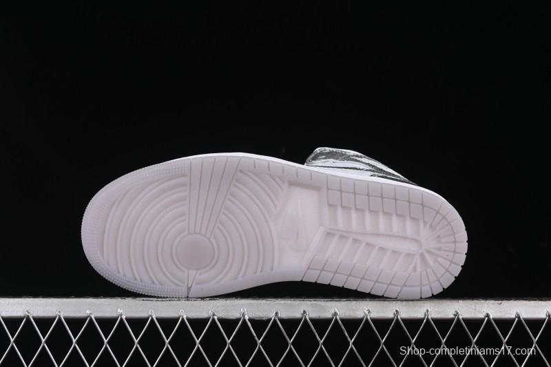 Nike Air Jordan 1 Mid Basketball Shoes Silver White - FN5031-100