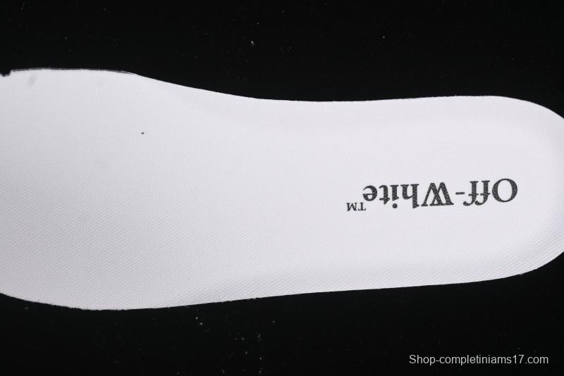 Off-White Out Of Office Low-Top Fashion Sneakers in White Black - AJD4