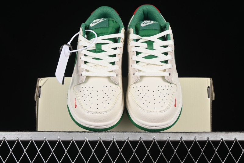 Nike SB Dunk Low Gucci Collaboration - Custom Patchwork Green Swoosh Anniversary Edition Low-Top Casual Skate Shoes - KK1688-053