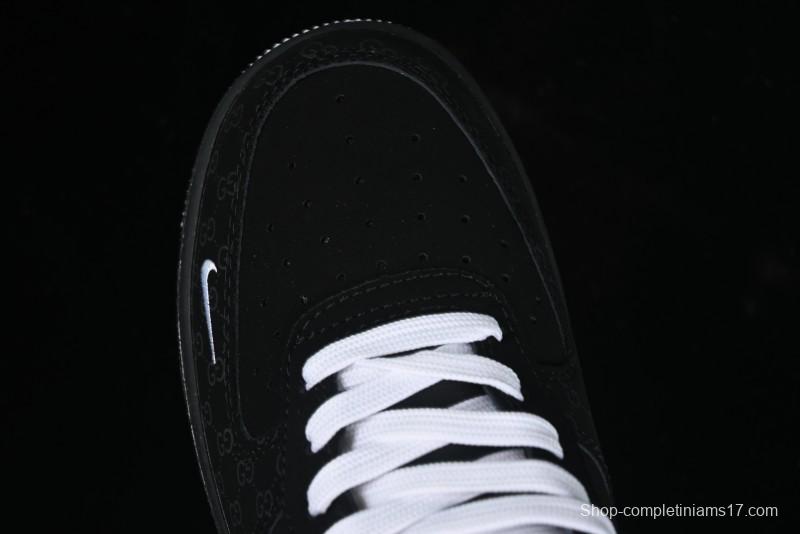 Nike Air Force 1 '07 Low Gucci Bear Collaboration - Midnight Black Low-Top Casual Sneakers - KK1988-007