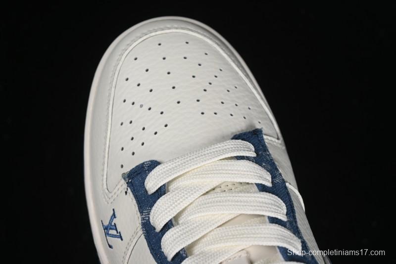 Nike SB Dunk Low LV Collaboration - Light Blue Denim Hook Anniversary High-End Custom Low-Top Casual Skate Shoes - JH8310-955