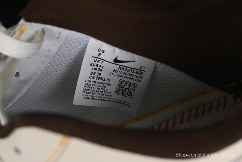 Nike Air Force 1 '07 Low UN Collaboration Casual Sneakers in Off-White with Yellow Stitch - KK3333-002