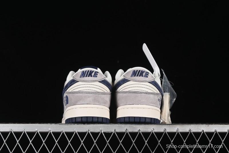 Nike SB Dunk Low The North Face Collaboration - Grey Pig Eight Blue Hook Anniversary High-End Custom Low-Top Casual Skate Shoes - SJ1089-010
