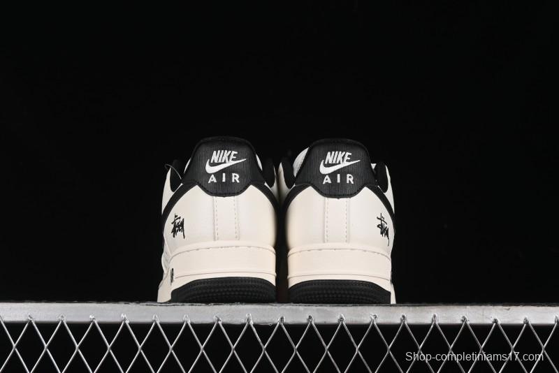 Nike Air Force 1 '07 Low Stussy Collaboration - White Black Low-Top Casual Sneakers - XZ3328-001