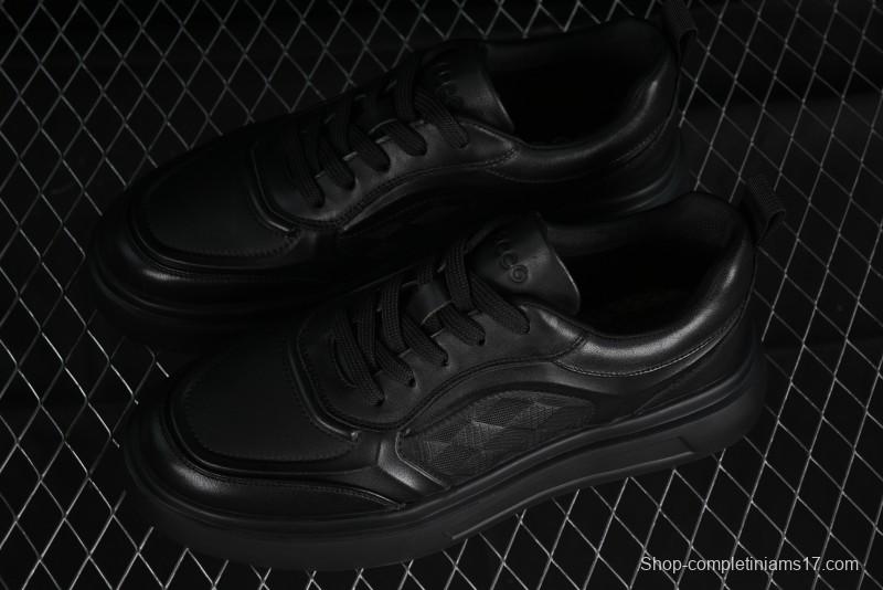 Ecco Street ACE Series Autumn New Retro Fashion Genuine Leather Platform Casual Sneakers - 63336101001