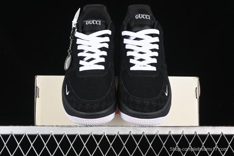 Nike Air Force 1 '07 Low Gucci Bear Collaboration - Midnight Black Low-Top Casual Sneakers - KK1988-007