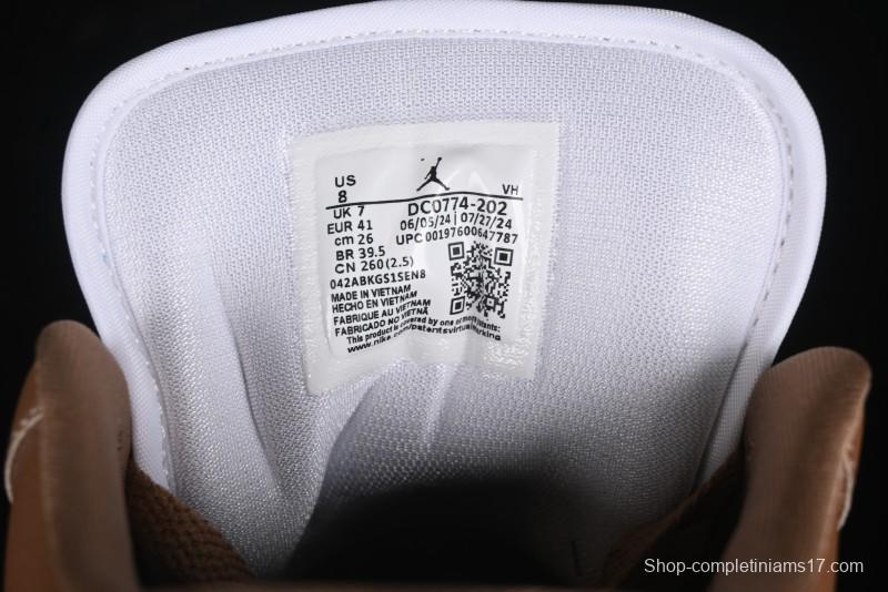 Nike Air Jordan 1 Low AJ1 White Tan Low-Top Casual Sneakers - DC0774-202