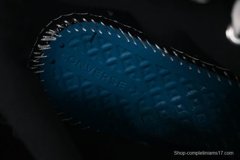 Converse Chuck 1970s High Top Canvas Shoes in Black Lace Punk Style - A10026C