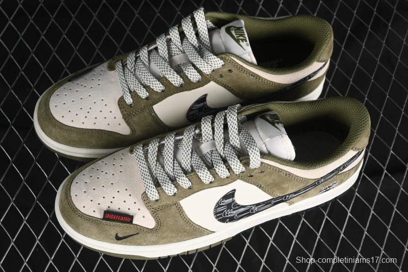 Nike SB Dunk Low UN Phantom Military Green Black Swoosh Anniversary Custom Low-Top Casual Skate Shoes - DJ2024-037