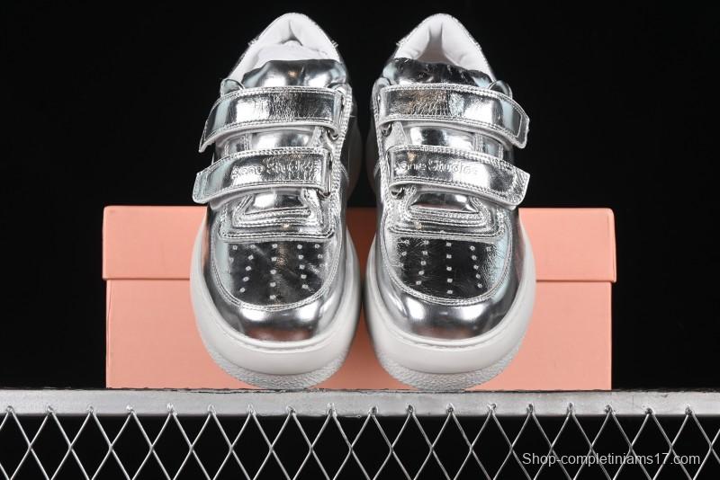 Acne Studios Retro Velcro Women's Casual Shoes Silver - G.E5