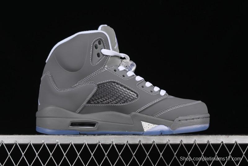 Nike Air Jordan 5 Retro Basketball Shoes with Grey Wolf Colorway - 136027-005