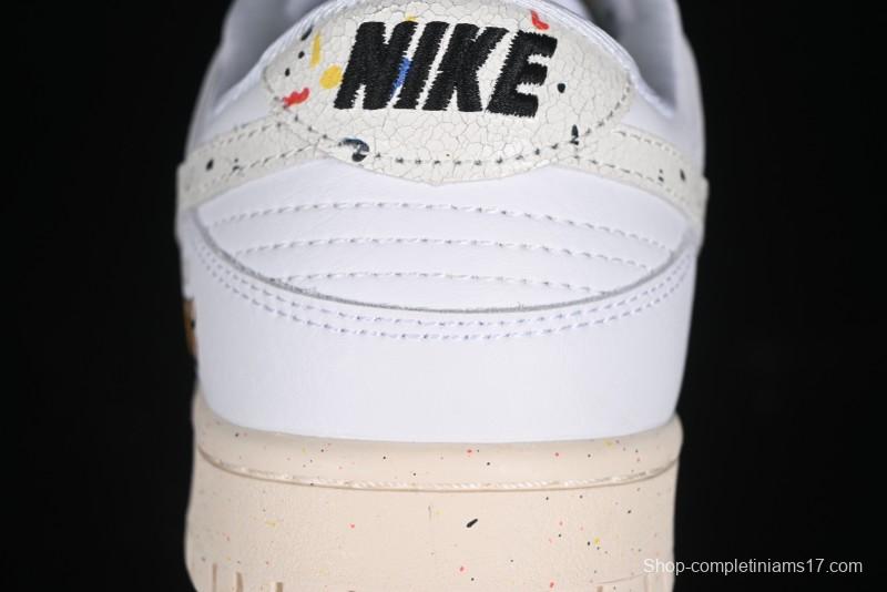 Nike SB Dunk Low Gucci Collaboration - Ink Splatter White Swoosh Anniversary Custom Low-Top Casual Sneakers - FC2025-305