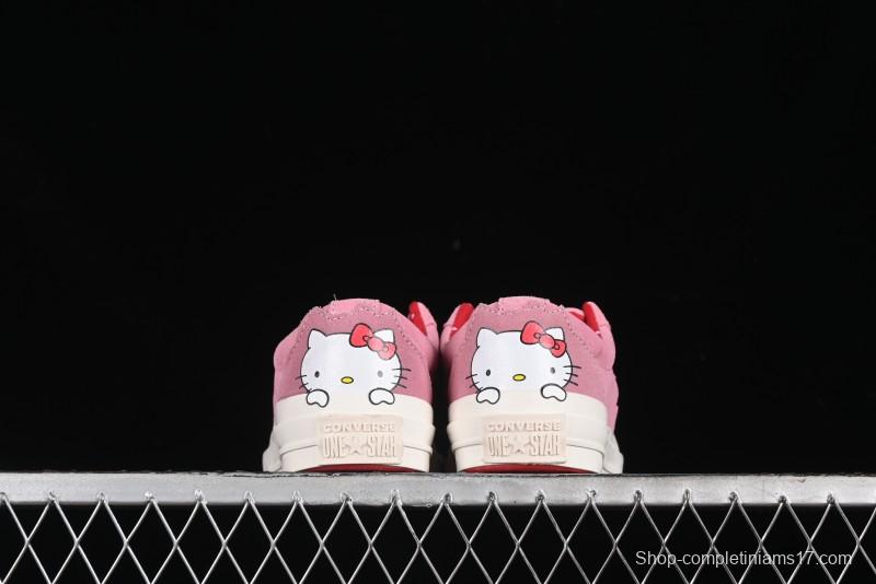 Converse One Star Hello Kitty Collaboration Low Top Casual Sneakers with Embroidered Bow - 362941C