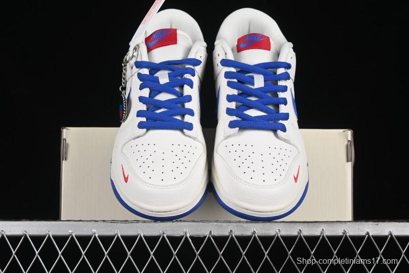 Nike SB Dunk Low Champion Collaboration - Blue Swoosh Anniversary Custom Low-Top Casual Skate Shoes - KK1333-001