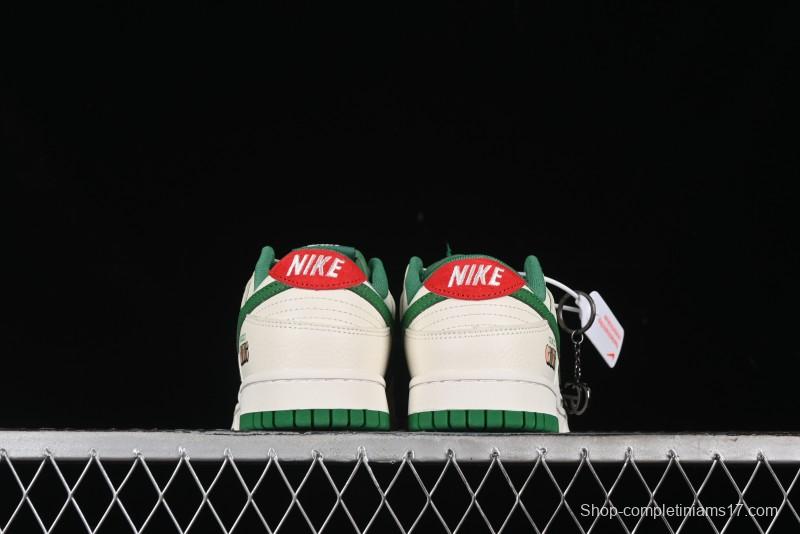Nike SB Dunk Low Gucci Collaboration - Custom Patchwork Green Swoosh Anniversary Edition Low-Top Casual Skate Shoes - KK1688-053