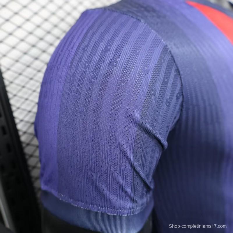 Player Version 25/26 Barcelona Blue and Red Striped with Spotify Sponsor Jersey