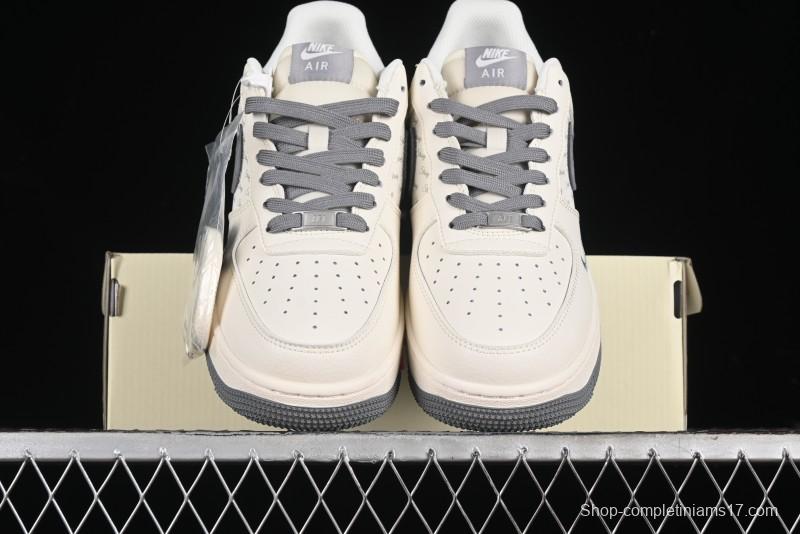 Nike Air Force 1 '07 Low Stussy Collaboration - English Beige Grey Red Low-Top Casual Sneakers - XZ3318-567