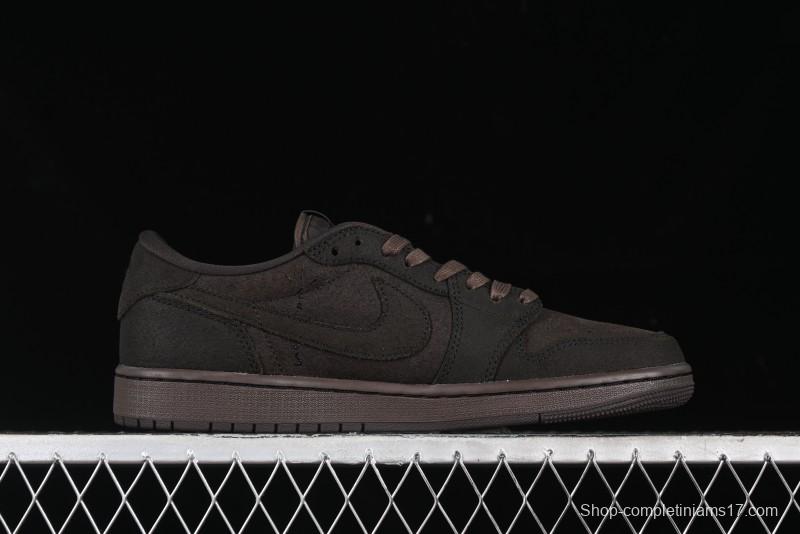 Nike Travis Scott x Air Jordan 1 Low OG AJ1 Collaboration Reverse Swoosh Sneakers - DM7866-202