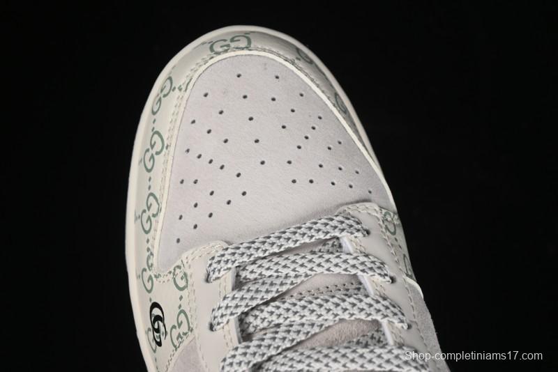 Nike SB Dunk Low Gucci Collaboration - Crystal Green Pattern Anniversary High-End Custom Low-Top Casual Sneakers - XY1688-104