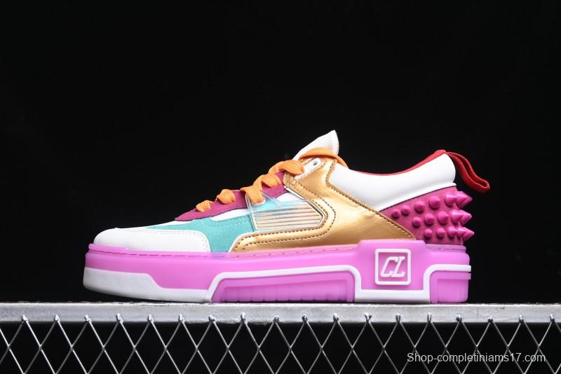 Christian Louboutin Funnyto Flat French Luxury Brand Low-Top Sneakers in Purple Color Block - X.D4