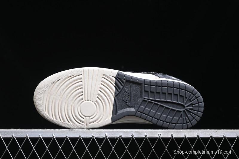 Nike SB Dunk Low Stussy Collaboration Patch Grey Black Black Swoosh Anniversary Custom Low-Top Casual Skate Shoes - MM1089-026