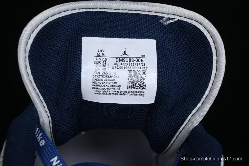 Nike Air Jordan 1 Low Stussy Collaboration - Premium Custom Retro Basketball Shoes with Blue-Grey Accents - DM9188-006