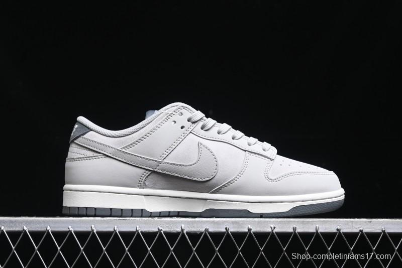 Nike SB Dunk Low Stussy Collaboration - Patchwork Grey Swoosh Anniversary Custom Low-Top Casual Skate Shoes - SF1029-403