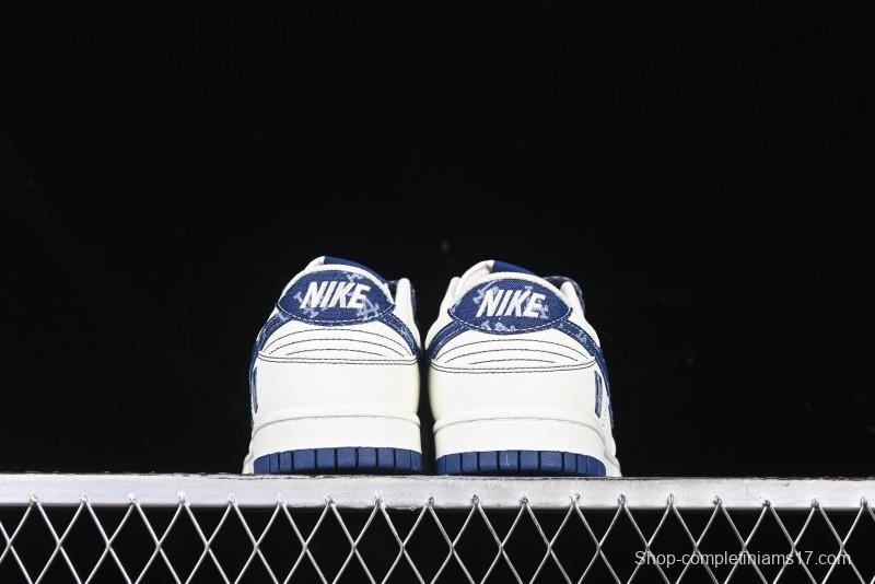 Nike SB Dunk Low MLB Collaboration - Denim Blue Swoosh Anniversary Customized Low-Top Casual Sneakers - DJ2024-044