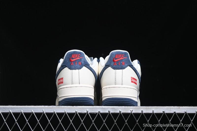 Nike Air Force 1 '07 Low Supreme Collaboration - Light Blue Suede Swoosh Casual Sneakers - XZ3328-669