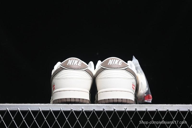 Nike SB Dunk Low Stone Island Supreme Collaboration - Beige Brown Sole Anniversary High-End Custom Low-Top Casual Sneakers - BB9866-008