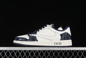 Nike Travis Scott x Fragment Design x Air Jordan 1 Low OG SP AJ1 Retro Sneakers - CH6336-017