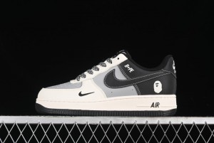 Nike Air Force 1 '07 Low Bape Collaboration - Beige Grey Black Low-Top Casual Sneakers BB6566-209